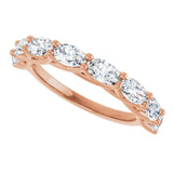 10K Gold Oval Natural Diamond Woven-Design Anniversary Band – 2 CTW - Rose Gold - view 5