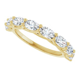 10K Gold Oval Natural Diamond Woven-Design Anniversary Band – 2 CTW - Yellow Gold - view 5