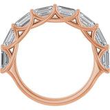 10K Gold Emerald Natural Diamond Woven-Design Anniversary Band – 2 3/4 CTW - Rose Gold - view 2