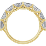 10K Gold Emerald Natural Diamond Woven-Design Anniversary Band – 2 3/4 CTW - Yellow Gold - view 2