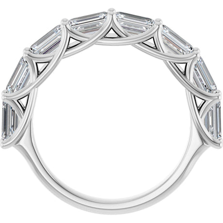 Platinum Emerald Lab-Grown Diamond Woven-Design Anniversary Band – 2 3/4 CTW - view 2