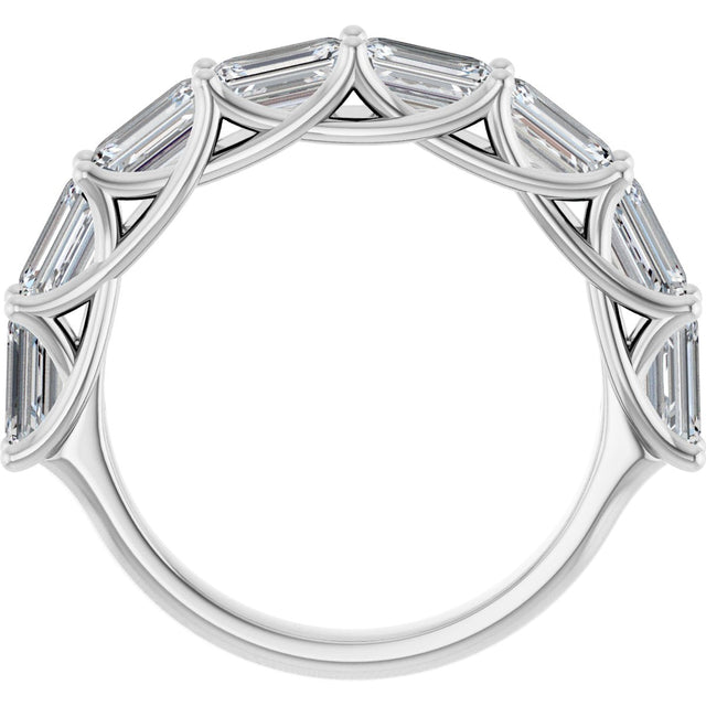 Platinum Emerald Lab-Grown Diamond Woven-Design Anniversary Band – 2 3/4 CTW - view 2