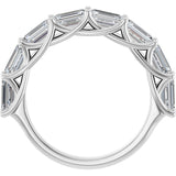 10K Gold Emerald Lab-Grown Diamond Woven-Design Anniversary Band – 2 5/8 CTW - White Gold - view 2