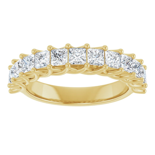10K Gold Square Natural Diamond Woven-Design Anniversary Band – 1 3/4–3 9/10 CTW - Yellow Gold - view 3