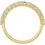 14K Gold Asscher Natural Diamond Woven-Design Anniversary Band – 3/4–1 1/8 CTW - Yellow Gold - view 2