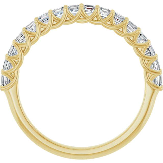 14K Gold Asscher Natural Diamond Woven-Design Anniversary Band – 3/4–1 1/8 CTW - Yellow Gold - view 2