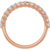 14K Gold Asscher Natural Diamond Woven-Design Anniversary Band – 3/4–1 1/8 CTW - Rose Gold - view 2