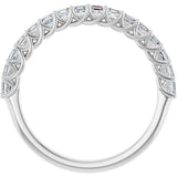 14K Gold Asscher Natural Diamond Woven-Design Anniversary Band – 3/4–1 1/8 CTW - White Gold - view 2