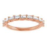 10K Gold Straight Baguette Lab-Grown Diamond Woven-Design Anniversary Band – 1/3–5/8 CTW - Rose Gold - view 3