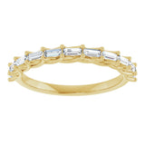 10K Gold Straight Baguette Natural Diamond Woven-Design Anniversary Band – 1/3–7/8 CTW - Yellow Gold - view 3