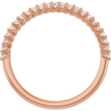 10K Gold Round Natural Diamond Woven-Design Anniversary Band – 1/8–1/3 CTW - Rose Gold - view 2
