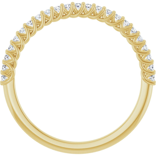 10K Gold Round Natural Diamond Woven-Design Anniversary Band – 1/8–1/3 CTW - Yellow Gold - view 2