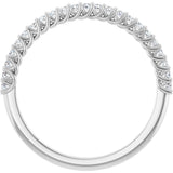 10K Gold Round Lab-Grown Diamond Woven-Design Anniversary Band – 1/8–1/3 CTW - White Gold - view 2
