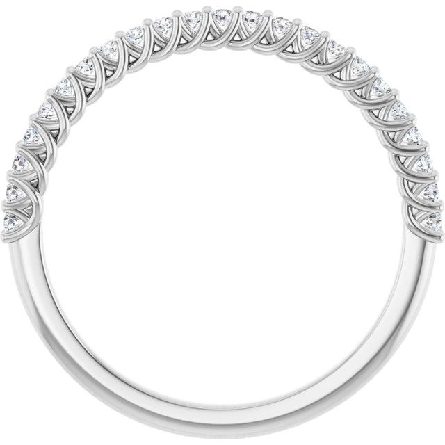 10K Gold Round Lab-Grown Diamond Woven-Design Anniversary Band – 1/8–1/3 CTW - White Gold - view 2