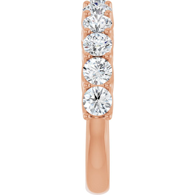 10K Gold Round Lab-Grown Diamond Woven-Design Anniversary Band – 1 1/2–3 CTW - Rose Gold - view 4