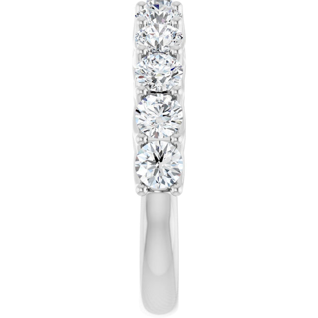 10K Gold Round Natural Diamond Woven-Design Anniversary Band – 1 5/8–2 3/4 CTW - White Gold - view 4