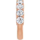 10K Gold Round Lab-Grown Diamond Woven-Design Anniversary Band – 1 1/2–3 CTW - Rose Gold - view 4