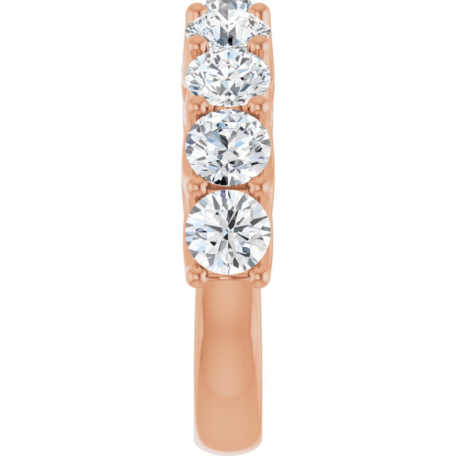 10K Gold Round Lab-Grown Diamond Woven-Design Anniversary Band – 1 1/2–3 CTW - Rose Gold - view 4