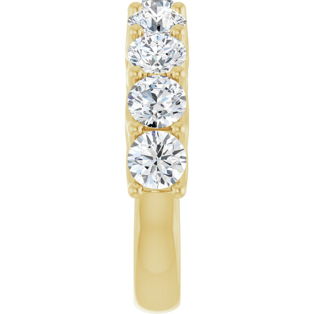 10K Gold Round Natural Diamond Woven-Design Anniversary Band – 1 5/8–2 3/4 CTW - Yellow Gold - view 4