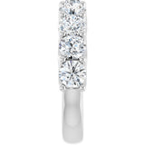 10K Gold Round Natural Diamond Woven-Design Anniversary Band – 1 5/8–2 3/4 CTW - White Gold - view 4