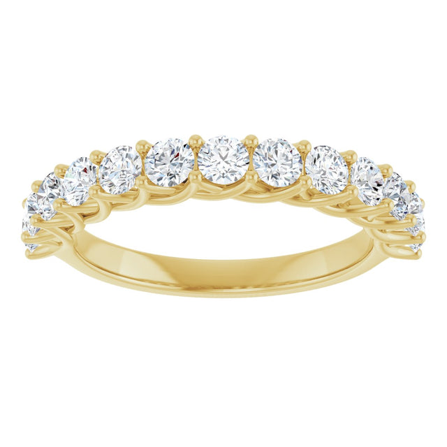 10K Gold Round Lab-Grown Diamond Woven-Design Anniversary Band – 1/2–1 1/3 CTW - Yellow Gold - view 3