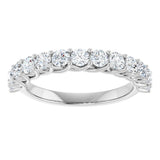 10K Gold Round Lab-Grown Diamond Woven-Design Anniversary Band – 1/2–1 1/3 CTW - White Gold - view 3