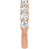 10K Gold Round Lab-Grown Diamond Woven-Design Anniversary Band – 1 1/2–3 CTW - Rose Gold - view 4