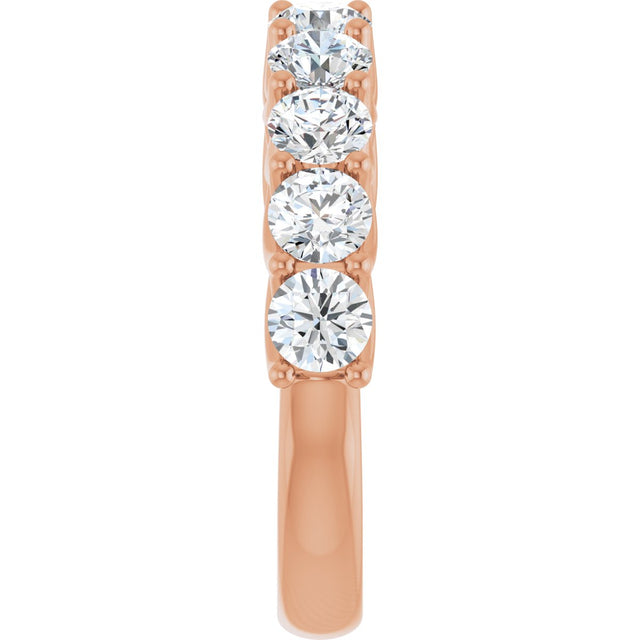 10K Gold Round Lab-Grown Diamond Woven-Design Anniversary Band – 1 1/2–3 CTW - Rose Gold - view 4