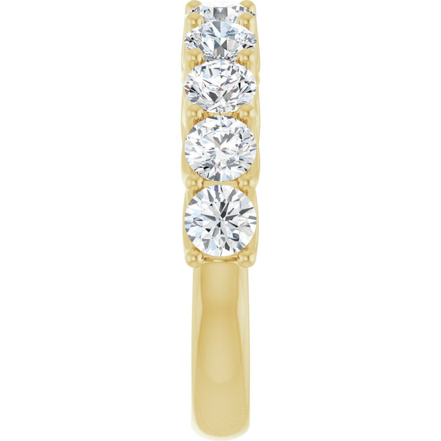10K Gold Round Natural Diamond Woven-Design Anniversary Band – 1 5/8–2 3/4 CTW - Yellow Gold - view 4