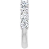 10K Gold Round Natural Diamond Woven-Design Anniversary Band – 1 5/8–2 3/4 CTW - White Gold - view 4