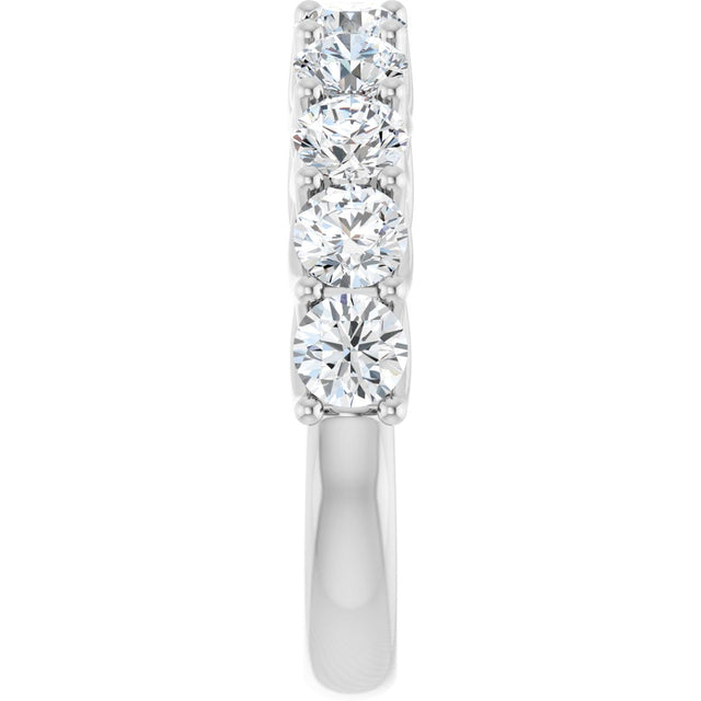 10K Gold Round Natural Diamond Woven-Design Anniversary Band – 1 5/8–2 3/4 CTW - White Gold - view 4