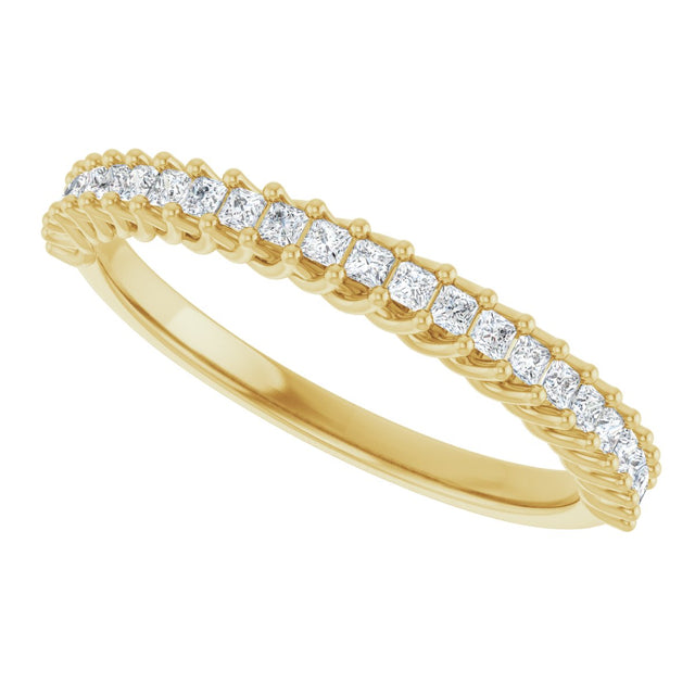 10K Gold Square Natural Diamond Woven-Design Anniversary Band – 1/3–1 1/3 CTW - Yellow Gold - view 5