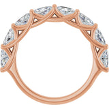 14K Gold Oval Lab-Grown Diamond Woven-Design Anniversary Band – 5x3 mm Stones - Rose Gold - view 2
