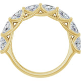 10K Gold Oval Natural Diamond Woven-Design Anniversary Band – 2 CTW - Yellow Gold - view 2