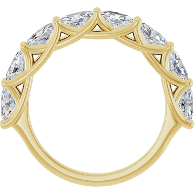 10K Gold Oval Natural Diamond Woven-Design Anniversary Band – 2 CTW - Yellow Gold - view 2