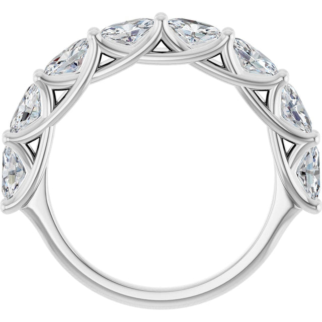 Platinum Oval Lab-Grown Diamond Woven-Design Anniversary Band – 5x3 mm Stones - view 2