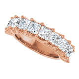 10K Gold Square Natural Diamond Woven-Design Anniversary Band – 1 3/4–3 9/10 CTW - Rose Gold - view 5
