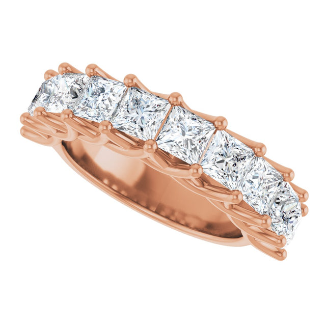 10K Gold Square Lab-Grown Diamond Woven-Design Anniversary Band – 1 3/8–4 CTW - Rose Gold - view 5
