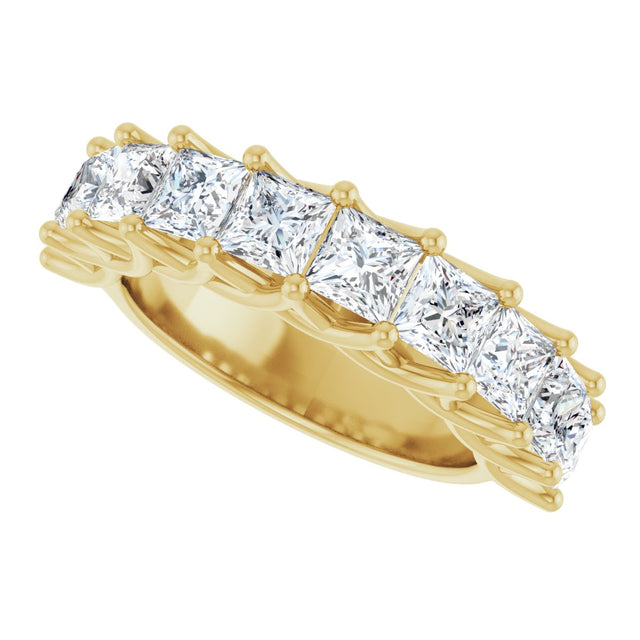 10K Gold Square Natural Diamond Woven-Design Anniversary Band – 1 3/4–3 9/10 CTW - Yellow Gold - view 5
