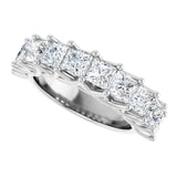 10K Gold Square Lab-Grown Diamond Woven-Design Anniversary Band – 1 3/8–4 CTW - White Gold - view 5