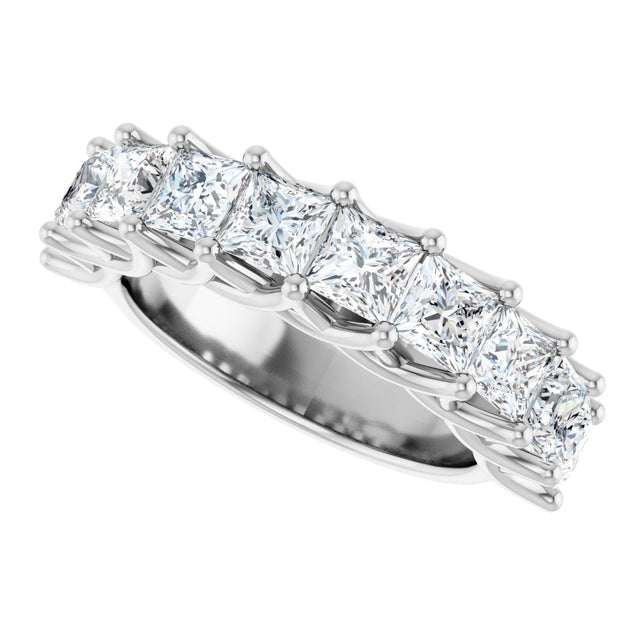 10K Gold Square Lab-Grown Diamond Woven-Design Anniversary Band – 1 3/8–4 CTW - White Gold - view 5