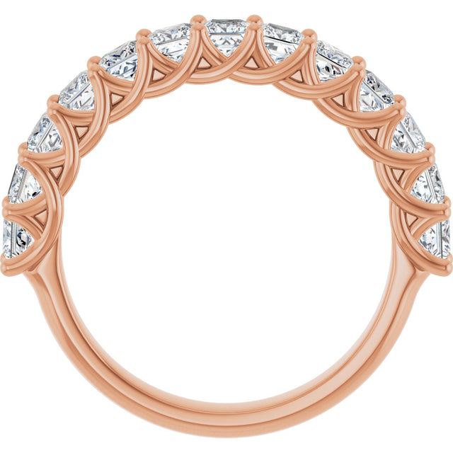 10K Gold Square Lab-Grown Diamond Woven-Design Anniversary Band – 1 3/8–4 CTW - Rose Gold - view 2