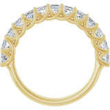 10K Gold Square Natural Diamond Woven-Design Anniversary Band – 1 3/4–3 9/10 CTW - Yellow Gold - view 2