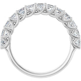 10K Gold Square Lab-Grown Diamond Woven-Design Anniversary Band – 1 3/8–4 CTW - White Gold - view 2