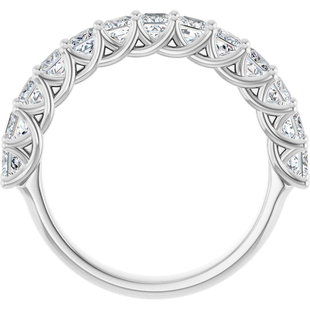 10K Gold Square Lab-Grown Diamond Woven-Design Anniversary Band – 1 3/8–4 CTW - White Gold - view 2