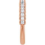 10K Gold Square Lab-Grown Diamond Woven-Design Anniversary Band – 1/3–1 1/4 CTW - Rose Gold - view 4
