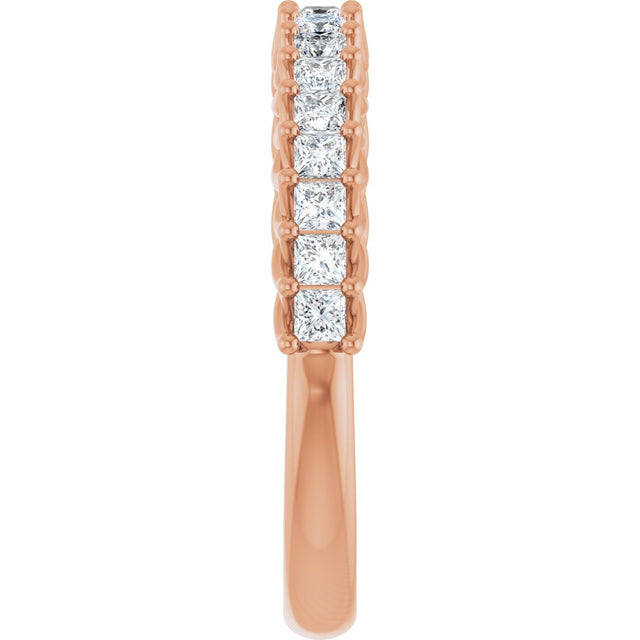 10K Gold Square Lab-Grown Diamond Woven-Design Anniversary Band – 1/3–1 1/4 CTW - Rose Gold - view 4