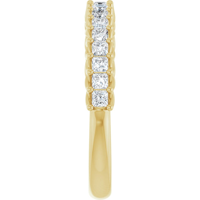 10K Gold Square Natural Diamond Woven-Design Anniversary Band – 1/3–1 1/3 CTW - Yellow Gold - view 4