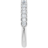 10K Gold Square Natural Diamond Woven-Design Anniversary Band – 1/3–1 1/3 CTW - White Gold - view 4
