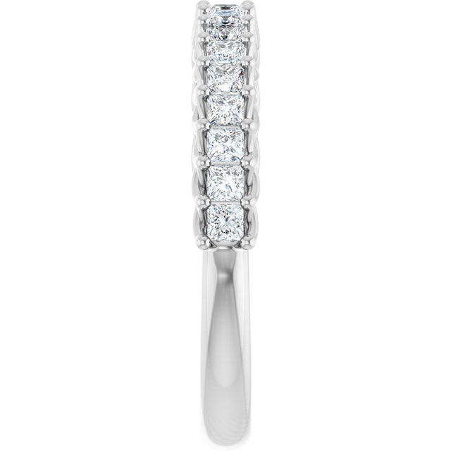 10K Gold Square Natural Diamond Woven-Design Anniversary Band – 1/3–1 1/3 CTW - White Gold - view 4